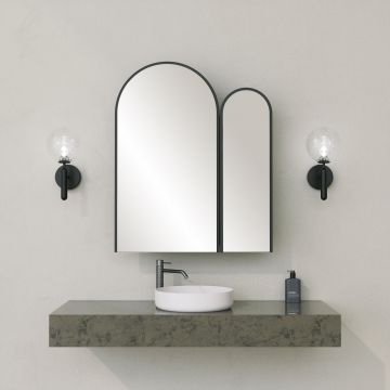 Meuble de salle de bain en bois noir | 100% MDF | 45cm de hauteur