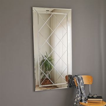 Miroir Locelso | 65x130 cm | réglable | argenté