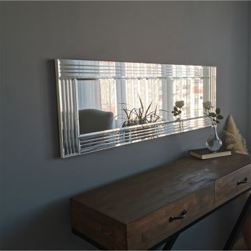 Locelso Miroir argenté | 120x40 cm | Fixation murale | Assemblé