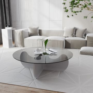 Table basse moderne blanche | Design élégant | 100% verre trempé