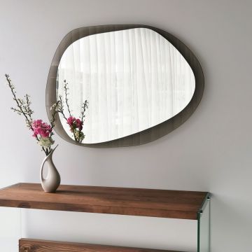 Locelso Miroir en verre trempé | Bronze | Fixation murale