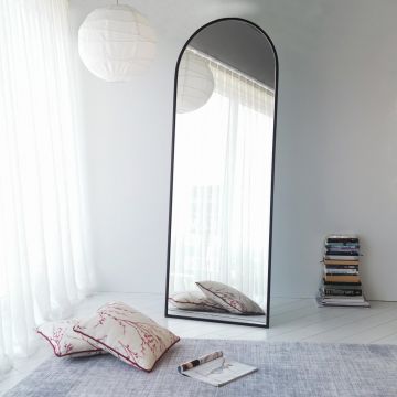 Locelso Miroir Cheval | Cadre 100% métal | Noir mat | Ecologique