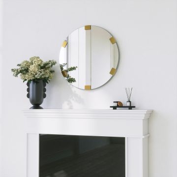 Miroir mural Locelso | 60cm de diamètre | 100% métal | Or
