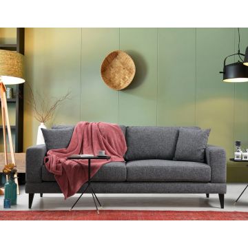 Comfortably Chic 3-Seat Sofa-Bed | Cadre en bois de hêtre | Gris foncé