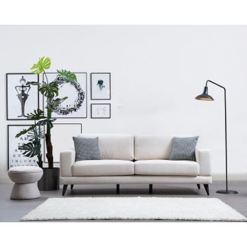 Canapé-lit 3 places | Confort et style | Cadre en bois de hêtre | Tissu beige