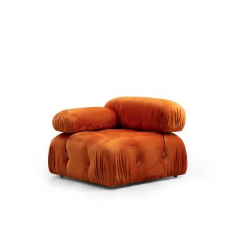 Deluxe Atelier One-Seat Sofa | Structure en bois de hêtre | Tissu polyester orange