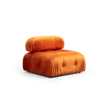 Atelier Del Sofa Canapé 1 place | Structure en hêtre et aggloméré | Tissu 100% polyester | Orange