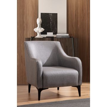 Del Sofa Wing Chair | Cadre en bois de hêtre | Tissu polyester | Gris