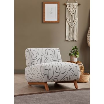 Del Sofa Wing Chair - Structure en bois de hêtre, tissu polyester, pieds blancs