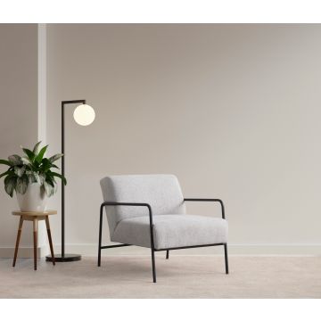 Atelier Del Sofa Wing Chair | Tissu gris, cadre en bois de hêtre