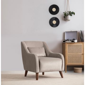 Atelier Del Sofa Wing Chair, cadre en bois de hêtre, tissu polyester, 60x81x72 cm