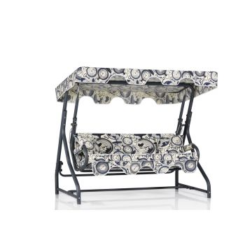 Balançoire de jardin Woody Fashion | Triple siège | Cadre en métal, tissu polyester