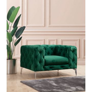 Atelier Del Sofa Wing Chair | Structure en bois de hêtre et aggloméré | Tissu 100% polyester | Largeur 108 cm | Vert