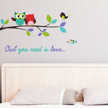 Stickers muraux Owl you need is love - Large