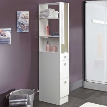 Armoire salle de bains Split avec miroir - blanc