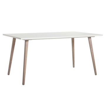 Table à manger Göteborg 90x160cm - blanc/bois