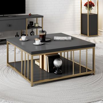 Woody Fashion Coffee Table | Mélaminé | Anthracite Gold