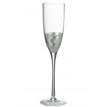 Flute a champagne transparent/argent 7x7x26cm