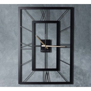 Horloge murale en métal Tanelorn | 100% métal | 70x49 cm | Noir