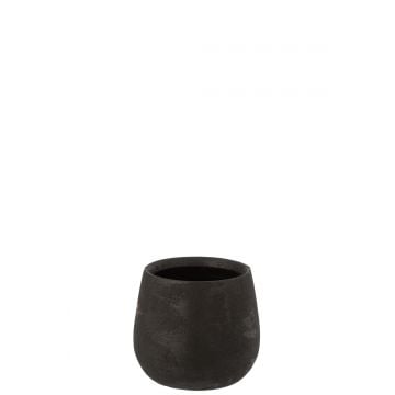 Cachepot irregulier rugueux ceramique noir small