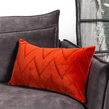 Coussin Simar 50x30cm - rouge/orange