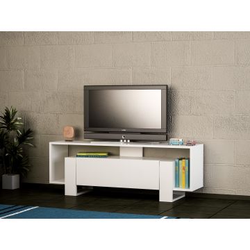 Wood Fashion TV Stand | 120cm de largeur | 18mm d'épaisseur | Blanc