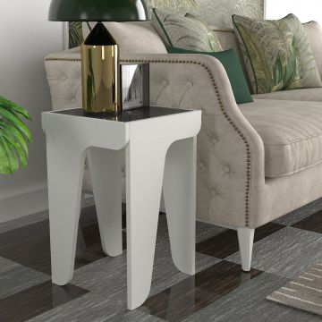 Tera Home Table d'appoint | 100% Mélamine | Epaisseur 18mm | Blanc