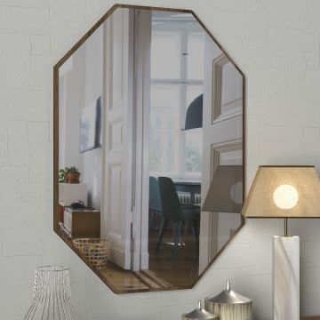 Tera Home Miroir décoratif en bois - 45x70 cm - Noyer