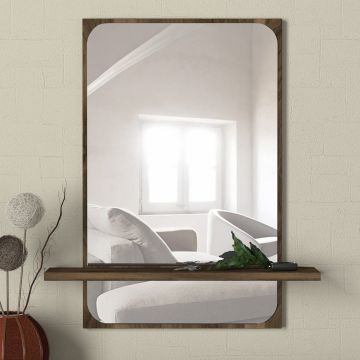 Tera Home Miroir décoratif en bois - Panneau 100% mélaminé - Noyer
