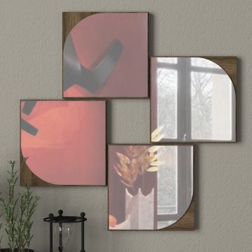 Miroir décoratif Tera Home - 18 mm d'épaisseur - couleur noyer