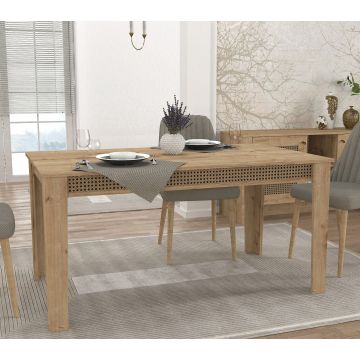 Tera Home - Table de salle à manger - 100% mélaminé - Finition chêne