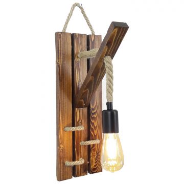 Lustro Wall Lamp | Handmade | 100% Solid Pine | Walnut
