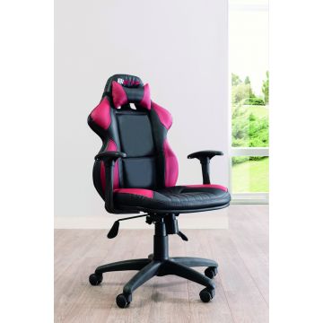 Chaise de bureau gaming Champion Racer - réglable en hauteur - fuschia/noir