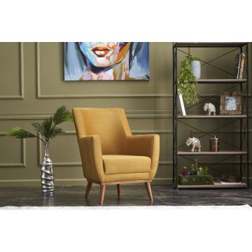 Atelier Del Sofa Wing Chair | Gold Velvet | Hornbeam Wood Frame