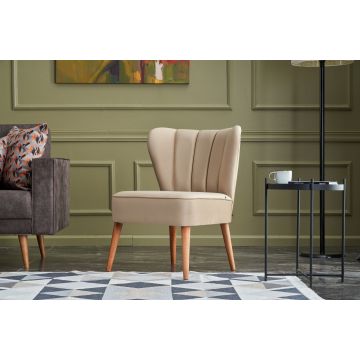 Cream Wing Chair | Atelier Del Sofa | Cadre en hêtre