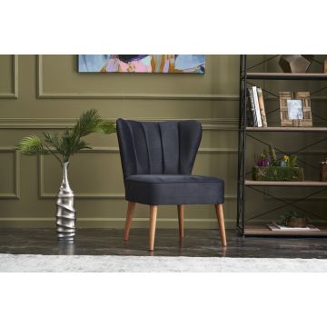 Atelier Del Sofa Wing Chair | Structure en bois de hêtre | Tissu facile à nettoyer | Couleur anthracite