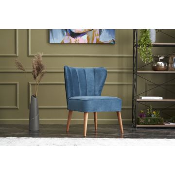 Atelier Wing Chair | Structure en hêtre | Facile à nettoyer | Bleu