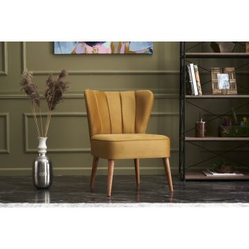 Atelier Del Sofa Wing Chair | Structure en bois de hêtre | Tissu doré