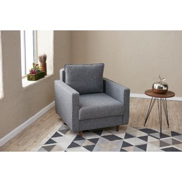 Del Sofa 1-Seat : Grey Polyester, FIR Frame