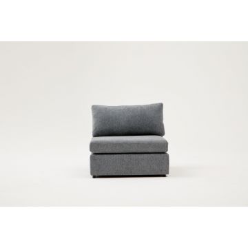 Atelier Del Sofa 1-Seat Module in Grey Chenille Textured Fabric