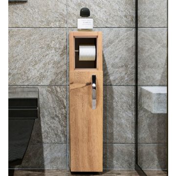 Armoire de salle de bain en chêne design Kalune | 100% mélamine | 18mm d'épaisseur | 15x65x12cm