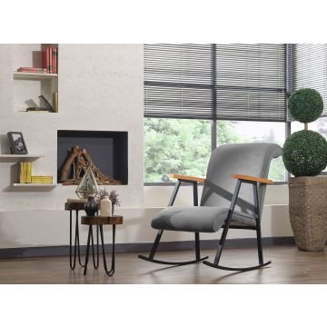 Chaise à bascule élégante et confortable | Gris | Structure 100% métal