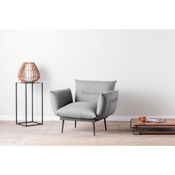 Atelier Del Sofa Wing Chair | Structure métallique | Tissu lin | Gris