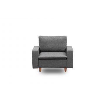 Atelier Del Sofa Wing Chair - Dark Grey | Structure métallique, tissu polyester