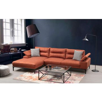 Canapé d'angle Comfort and Style | Cadre en hêtre | Orange