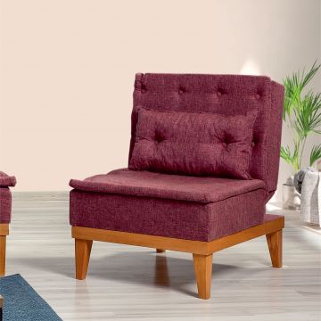 Atelier Del Sofa Wing Chair in Claret Red