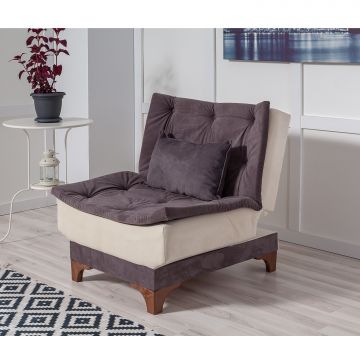 Atelier Del Sofa Wing Chair - Structure en pin, tissu 100% Soho, crème anthracite