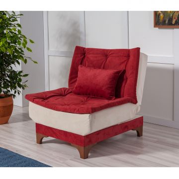 Del Sofa Wing Chair | Structure en pin et tissu 100% Soho | Claret Red Cream
