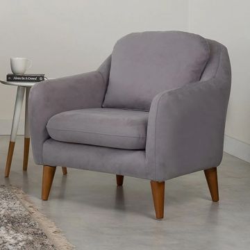 Atelier Del Sofa Wing Chair en tissu tricoté gris