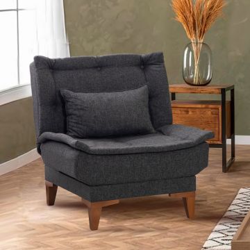 Atelier Del Sofa Wing Chair in Anthracite Linen